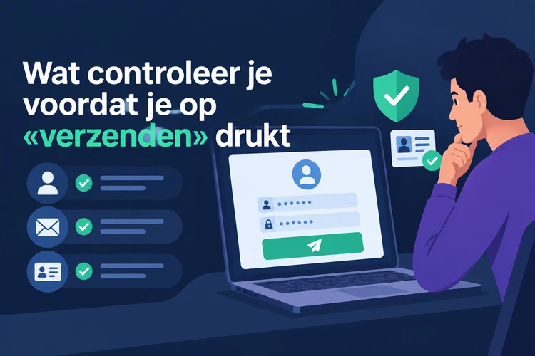 Wat controleer je voordat je op «verzenden» drukt